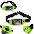 Exercise Runners Waist Belt with Fluorescrent Green Expandable Storage Pouch
